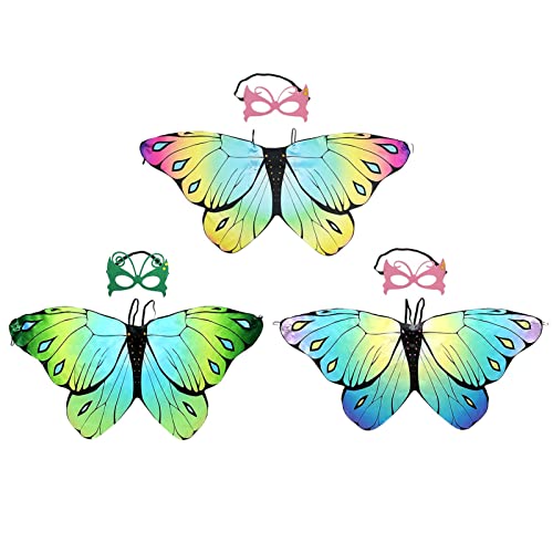 Alas de mariposa para niñas, disfraz de Halloween con alas de ángel arcoíris, accesorio de disfraz de dibujos animados brillantes, alas de mariposa monarca para Navidad, fiesta de cumpleaños