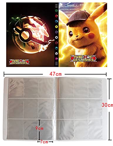 Album Compatible Con Cartas de Pokemon, Album Compatible Con Pokemon Para Cartas, Álbum de Pokemon, Carpeta compatible con Cartas Pokemon, Sostiene hasta 432 tarjetas (ZT-PIKACHU)