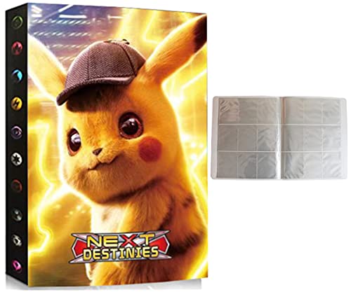 Album Compatible Con Cartas de Pokemon, Album Compatible Con Pokemon Para Cartas, Álbum de Pokemon, Carpeta compatible con Cartas Pokemon, Sostiene hasta 432 tarjetas (ZT-PIKACHU)