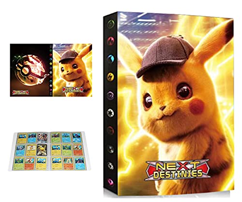 Álbum Compatible con Pokemon, Álbum Titular Compatible con Cartas Pokémon, Carpeta Álbumes Compatible con Cartas Pokemon, 24 Páginas con capacidad para 432 cartas (432-ZT-PIKACHU)