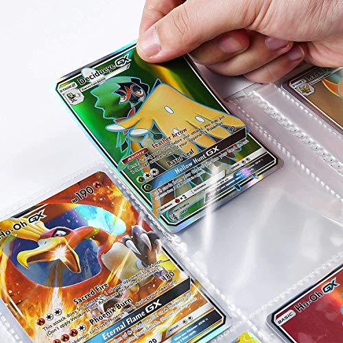 Álbumes Carpeta Compatible con Cartas de Pokémon, Álbum Titular Compatible con Cartas Pokémon, 24 Páginas-9 Bolsillos por página-Con capacidad para 432 tarjetas (9G-8)