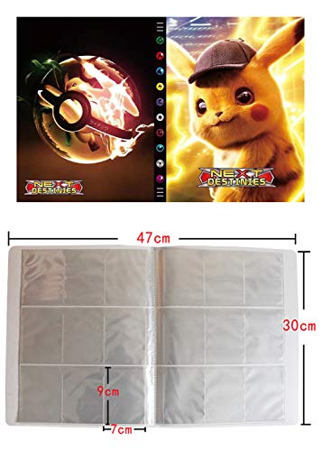 Álbumes Compatible con Cartas Pokemon, Carpeta Compatible con Cartas de Pokémon, Álbum Titular Compatible con Cartas Pokémon, 24 páginas con capacidad para 432 cartas (ZT-PIKACHU)