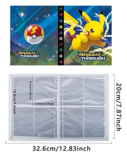 Álbumes Compatible con Cartas Pokemon, Carpeta Compatible con Cartas de Pokémon, Álbum Titular Compatible con Cartas Pokémon, 30 páginas con capacidad para 240 cartas (1-SD-SDQ-PIKAQIU)