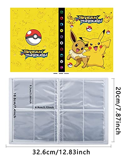 Álbumes Compatible con Cartas Pokemon, Carpeta Compatible con Cartas de Pokémon, Álbum Titular Compatible con Cartas Pokémon, 30 páginas con capacidad para 240 cartas (KA-PIKACHU)