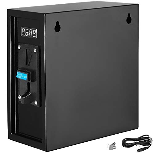 Alcancía que Acepta Monedas 26 x 13 x 28, Temporizador Digital de Fichas con Monedas de 6 kg 1250 W, Selector de Monedas Múltiples Pantalla de Tiempo, para Dispositivo Electrónico Automático