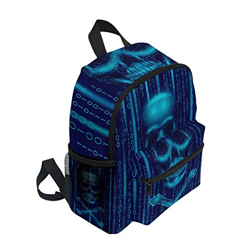 Alerta De Ataque De Calavera Azul Mochila para Preescolar Toddler Kids Estudiante Mochilas para Infantiles 2-7 Años Niñas Niños