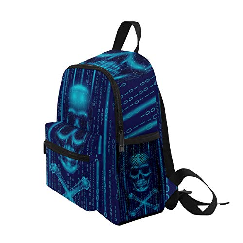 Alerta De Ataque De Calavera Azul Mochila para Preescolar Toddler Kids Estudiante Mochilas para Infantiles 2-7 Años Niñas Niños