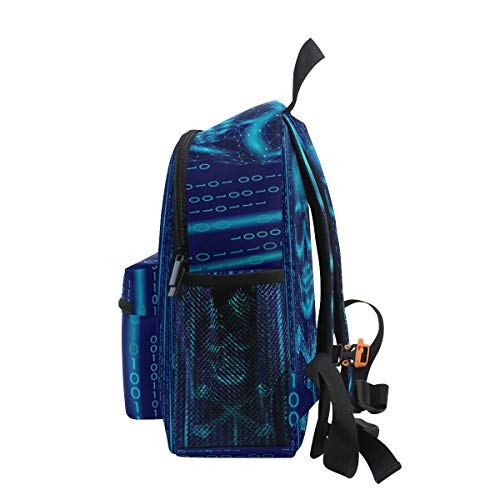 Alerta De Ataque De Calavera Azul Mochila para Preescolar Toddler Kids Estudiante Mochilas para Infantiles 2-7 Años Niñas Niños