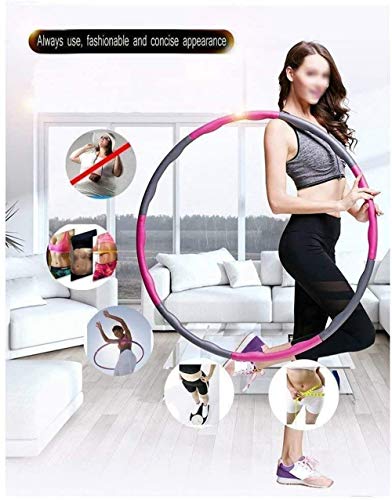 All-Purpose Hula Hoop, Hula Hoop Plegable Ondas ponderadas 8 Secciones para Ejercicio, Gimnasio Acolchado con Espuma Hoola Hoops para jóvenes Adultos Damas