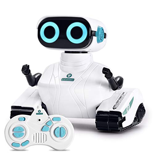 ALLCELE Robot Teledirigido de Juguete para Niños, Juguetes Vehículos con Control Remoto 2.4G, Ojos LED, Regalos de Cumpleaños Navideños Ideales para Niños de 6 Años en Adelante (Blanco)