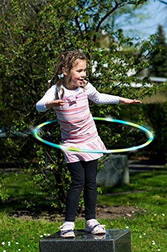 alldoro-Flames N Games-Aro de Hoop (72 cm, 11 ledes, para Deportes, Fitness y Gimnasia, para niños a Partir de 4 años y Adultos), Color Verde y Azul, Ø (Manfred Roser 63006)