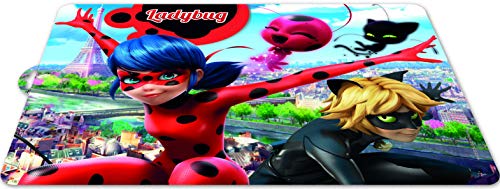 ALMACENESADAN 2014 Mantel Individual Miraculous Ladybug; Producto de plástico; Libre BPA; Dimensiones 43x29 cm