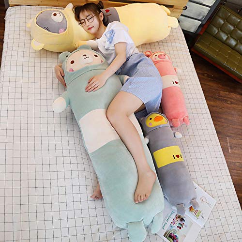 Almohada Embarazada 30/60 Cm Suave Animal De Dibujos Animados Almohada Cojín Lindo Perro Gordo Gato Totoro Pingüino Cerdo Rana Juguetes De Peluche Encantador Regalo De Cumpleaños-65Cm_Oso Verde