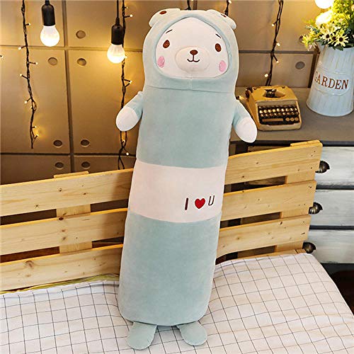 Almohada Embarazada 30/60 Cm Suave Animal De Dibujos Animados Almohada Cojín Lindo Perro Gordo Gato Totoro Pingüino Cerdo Rana Juguetes De Peluche Encantador Regalo De Cumpleaños-65Cm_Oso Verde