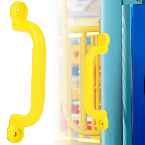 Alomejor Juego Asas de Agarre para niños Juegos de Seguridad Antideslizante Juego de Asas Tornillos Kits para la casa del árbol de Escalada de Juguete Columpio de Accesorios(Amarillo)