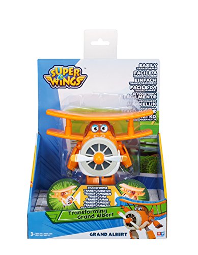 Alpha Animation & Toys- Transfoming Super Wings YW710260 Transforming Grand Albert Plane, Multicolor