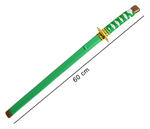 Alsino Espada ninja para niños de 60 cm, juguete Samurai, sable ninja, espada de combate, juguete infantil, P048/010 (verde)