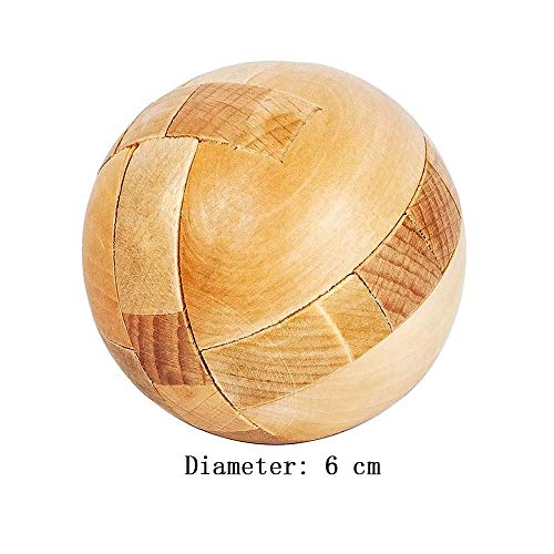 Amasawa Rompecabezas de Madera Bola Mágica,Rompecabezas de Madera Juego de Inteligencia de Bola mágica Juguetes de Pensamiento Rompecabezas 3D IQ Rompecabezas de Madera