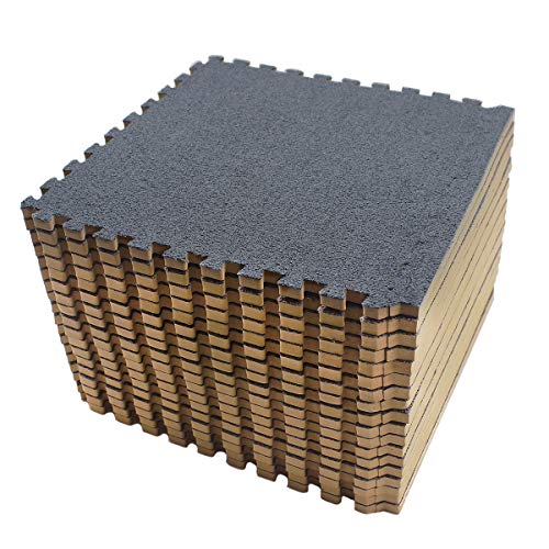 Amazon Brand - Umi - Losas de goma entrelazadas de 30 X 30 cm (Gris oscuro)