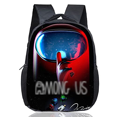 Among us Mochila Escolar, BKJJ Among Us Juegos Mochila Escolar Mochila, Juego Among Us Bolsas Escolares de Impresión 3D Bolsa, Juego Mochilas Escolares Juveniles Bolsillo Delantero, Regalos Para Niños