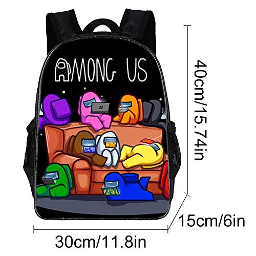 Among Us Mochilas Mochila escolar para niños Entre nosotros Mochila escolar Juego Mochila escolar de dibujos animados en 3D para niños Estudiantes de primaria y secundaria