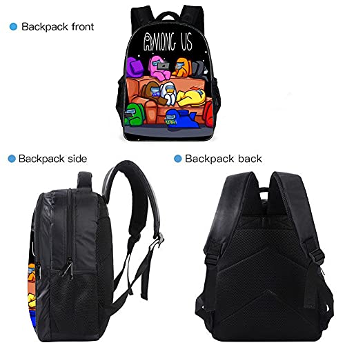 Among Us Mochilas Mochila escolar para niños Entre nosotros Mochila escolar Juego Mochila escolar de dibujos animados en 3D para niños Estudiantes de primaria y secundaria