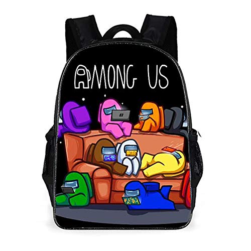 Among Us Mochilas Mochila escolar para niños Entre nosotros Mochila escolar Juego Mochila escolar de dibujos animados en 3D para niños Estudiantes de primaria y secundaria