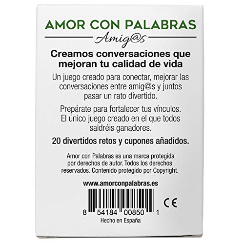 AMOR CON PALABRAS - Amigos | Juegos de Mesa para Amigos para Conocerse Mejor y Echarse Unas Risas. Regalos para Amigas Originales