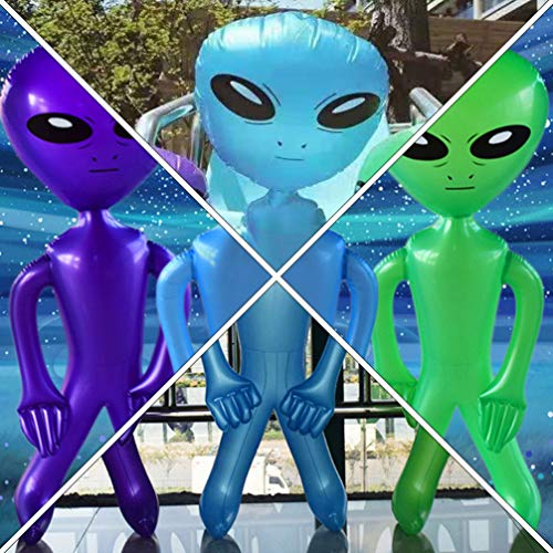 Amosfun - Juego de 3 juguetes hinchables para Halloween, hinchables de Alien Prop Big Eye UFO