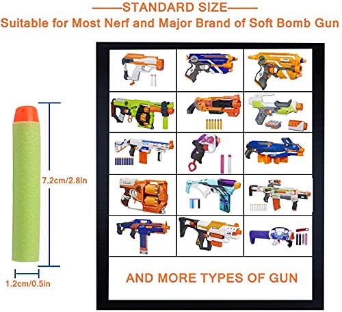 AMOSTING 100 Dardos para Nerf Pistola, 7,2 cm Verde Balas de Goma Munición de Espuma Recarga Balas para la Serie N-Zombie Elite Fortnite Strike Blasters con Bolsa de Juguete