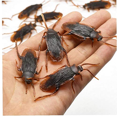 AMOYER 10pcs Divertido Cucaracha Decoración Bromas Trucos Bromas Novedad de la diversión de simulación Falsos cucaracha Juguetes