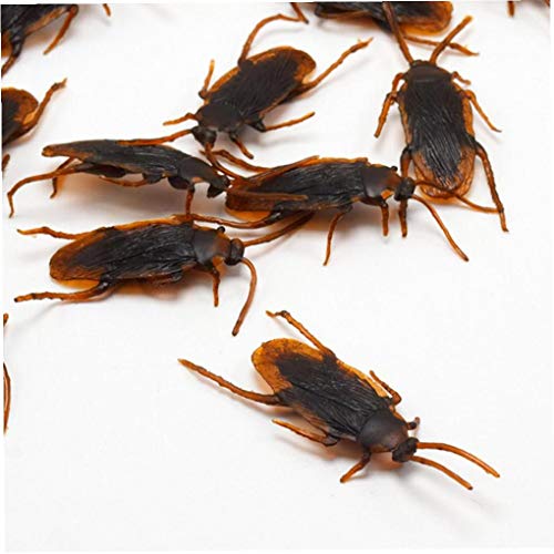 AMOYER 10pcs Divertido Cucaracha Decoración Bromas Trucos Bromas Novedad de la diversión de simulación Falsos cucaracha Juguetes