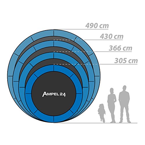 Ampel 24, Lona de Salto de reemplazo para Cama elástica con diametro de 366 cm | 72 Ojales | Costura décupla | Resistente | Motivo Pirata | Carga MAX 160kg