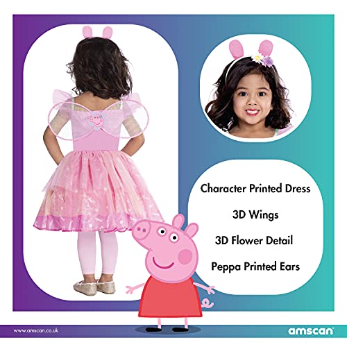 amscan 9905932 Eone - Vestido de hada rosa con diseño de Peppa Pig, 4-6 años-1 unidad, 24