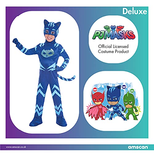 amscan- Disfraz PJ Mask Cat Boy Luxe (7-8 años), multicolor, 7AM9902966