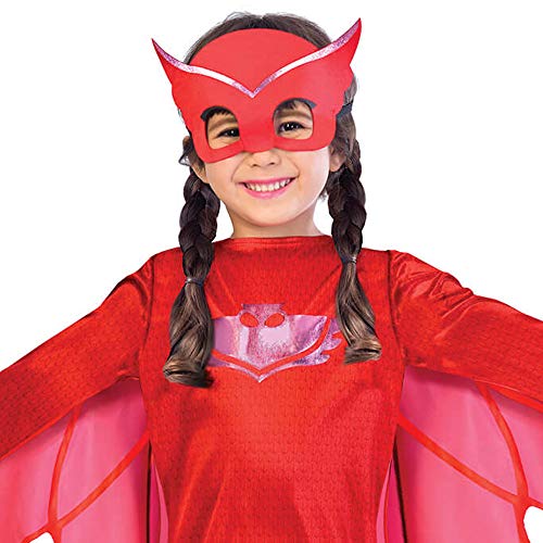 amscan PJMASQUES BIBOU-Owlette Disfraz 9902950, Rojo, 7/8 años