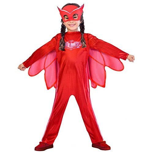 amscan PJMASQUES BIBOU-Owlette Disfraz 9902950, Rojo, 7/8 años