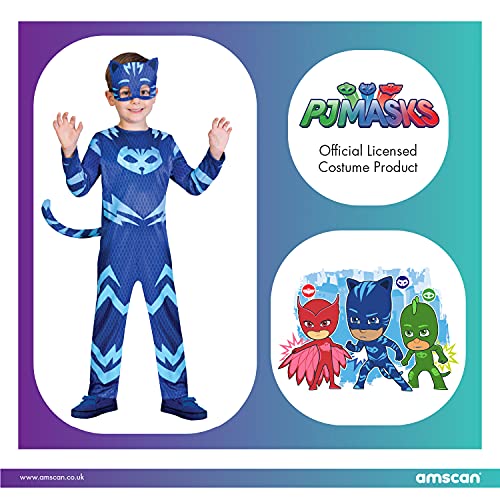 amscan PJMASQUES YO-Catboy - Disfraz para mujer, 9902954, azul, 7/8 años