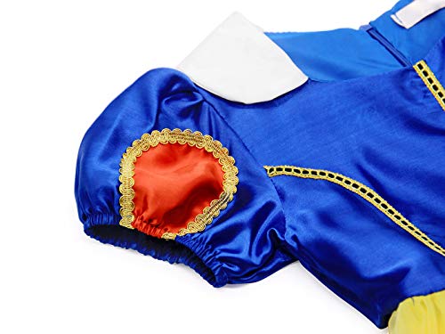 AmzBarley Disfraz Vestido Princesa Blancanieves Niña Tutu Ceremonia,Traje Niña,Disfraz Infantil Fiesta Carnaval Cosplay Halloween con Accesorios, 5-6 Años