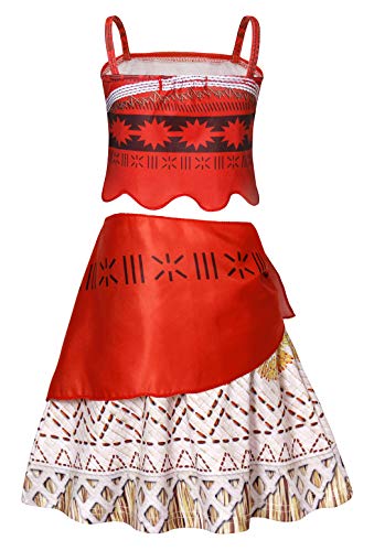 AmzBarley Moana Vaiana Disfraz Costume Niña Bebe, Princesa Disfraz Vestido Niña Traje Adventure Infantil para Carnaval Halloween Cosplay