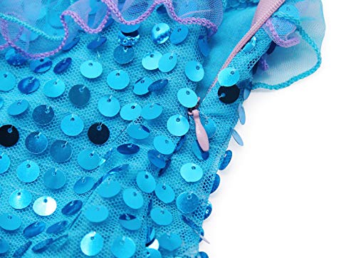 AmzBarley Sirena Vestido Niña Sirenita Princesa Disfraz Ropa Niña Cumpleaños Accesorios Boda Fiesta Bautizo Cosplay Halloween Carnaval Navidad 3-4 Años