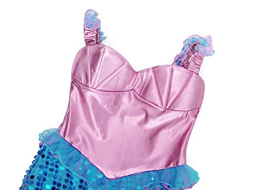 AmzBarley Sirena Vestido Niña Sirenita Princesa Disfraz Ropa Niña Cumpleaños Accesorios Boda Fiesta Bautizo Cosplay Halloween Carnaval Navidad 3-4 Años