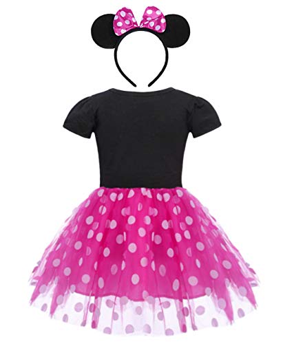 AmzBarley Vestidos de Princesa Tutú Lunares Disfraces Infantil con Diadema Traje de Fiesta Ropa Bebés Niñas para Carnaval Bautizo Cumpleaños Ballet Baile Navidad Halloween Cosplay Ceremonia