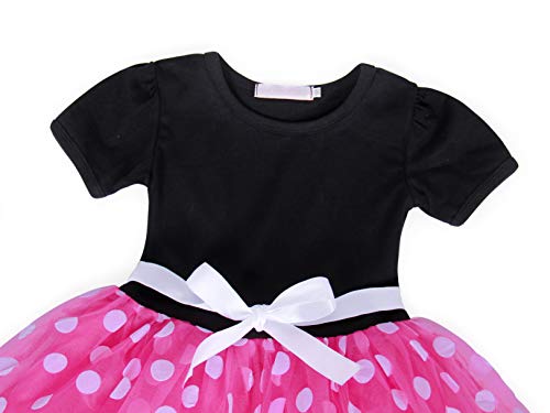 AmzBarley Vestidos de Princesa Tutú Lunares Disfraces Infantil con Diadema Traje de Fiesta Ropa Bebés Niñas para Carnaval Bautizo Cumpleaños Ballet Baile Navidad Halloween Cosplay Ceremonia