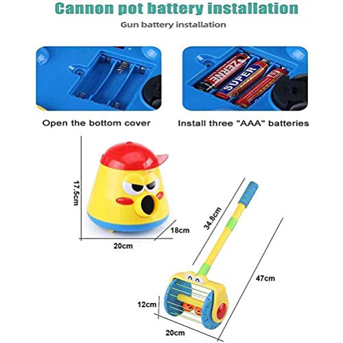 Andador de empuje eléctrico & Whirl Scoop A Ball Launcher Walker Set, Kids Pretend Play Aspiradora eléctrica Herramientas de limpieza Juguete Cochecito educativo para niños pequeños Juego interactivo