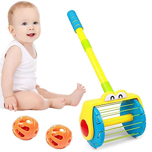 Andador de empuje eléctrico & Whirl Scoop A Ball Launcher Walker Set, Kids Pretend Play Aspiradora eléctrica Herramientas de limpieza Juguete Cochecito educativo para niños pequeños Juego interactivo