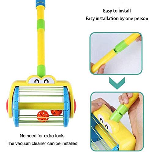 Andador de empuje eléctrico & Whirl Scoop A Ball Launcher Walker Set, Kids Pretend Play Aspiradora eléctrica Herramientas de limpieza Juguete Cochecito educativo para niños pequeños Juego interactivo