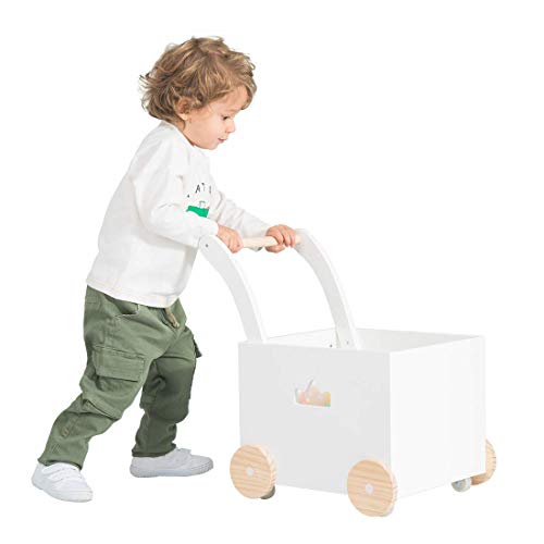 Andador de Madera, Uso 2 en 1 como Andador Bebe, El diseño de corona hueca Andador para 1-3 Años, Andador Actividades Bebe/Andador Bebe de Madera/Andador Bebé/Andador Bebe Madera