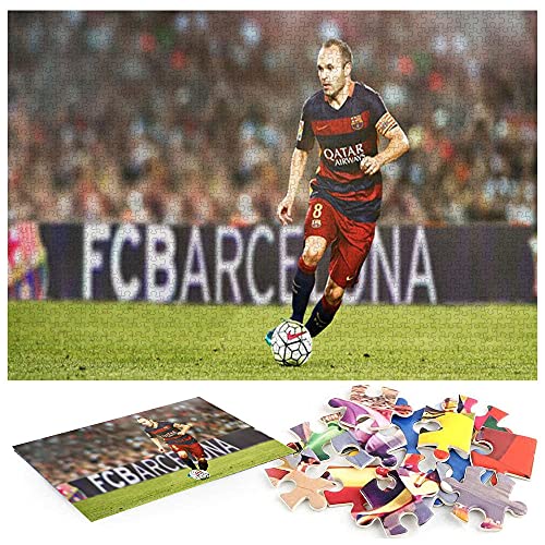 Andrés Iniesta FC Barcelona Puzzles Adultos 1000 Piezas 1000 Rompecabezas, Aptos para Adultos y niños Mayores de 14 años