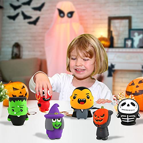 ANGELEMM 6 Pcs Halloween Squishy Gigante Kawaii Juguetes Descompresión Pack Squishies Baratos Slow Rising Squishes Estrés Alivio Suave Juguete Antiestres Squeeze para Niños